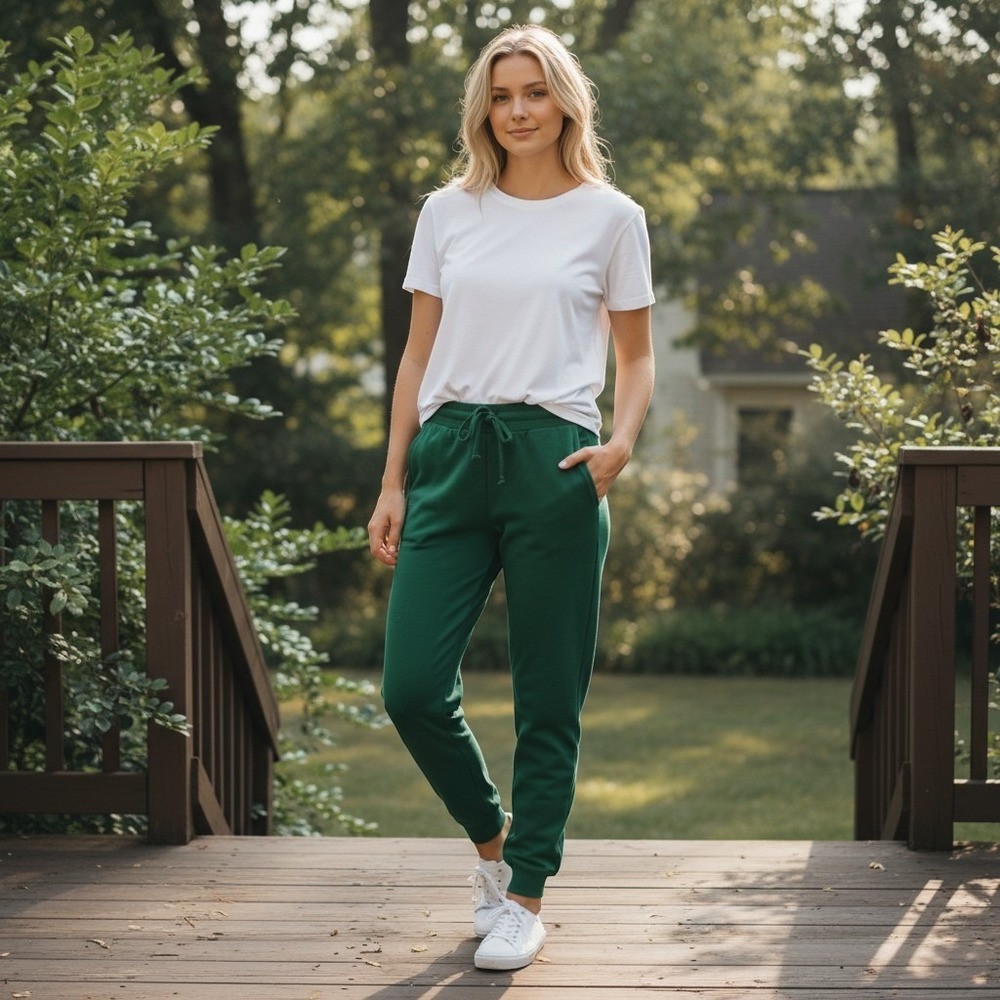 Colsie Fleece Lounge Jogger Pants Kelly Green Tailored Midweight Womens XS NWT